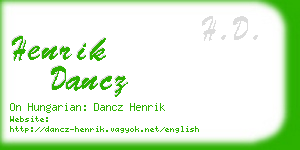 henrik dancz business card